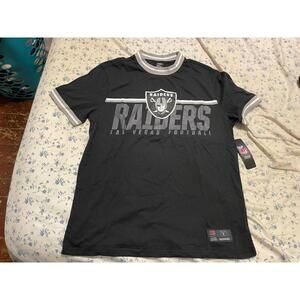 NFL Team Apparel Las Vegas Raiders T Shirt Men’s Size Large Black And Gray